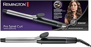 Remington curling iron bucle mici [19mm] Pro Sprial Curl (protecție de 4 ori, acoperire antistatică din turmalină ceramică) - Afișaj digital până la 210 ° C, cu clemă, bucle strânse și definite, CI5519