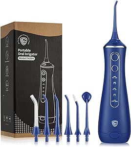 LF irigator oral electric fără fir cu 4 moduri și 6 vârfuri cu jet, apă Flosser IPX7 rezistent la apă încărcare USB 220ML irigator oral apă Flosser curăță dinți pentru acasă călătorii