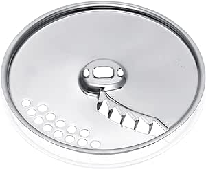 Disc pentru cartofi prăjiți Bosch MUZ45PS1, disc de întoarcere, pentru mașina de feliat continuă, inserții de tăiere călite, robust, din oțel inoxidabil, potrivit pentru MUM4, Seria 4, Seria 2, metalic