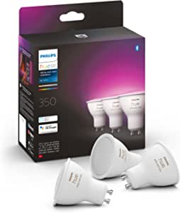 Philips Hue White & Color Ambiance GU10, pachet de trei bucăți 3x230lm, reglabil, până la 16 milioane de culori, controlabil prin aplicație, compatibil cu Amazon Alexa (Echo, Echo Dot)