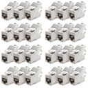 deleyCON 24x Keystone Module CAT 6a Jack - mufă STP RJ45 complet ecranată Fără scule datorită montării prin clipsare Cablu CAT raw 500 MHz 10 Gbit/s