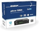 EDISION Picco T265 Full HD H.265 HEVC receptor terestru FTA T2, (1x DVB-T2, USB, HDMI, SCART, S/PDIF, ochi IR, suport USB, telecomandă 2in1, negru)