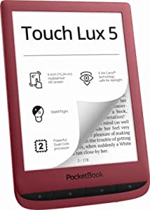 PocketBook e-Book Reader 'Touch Lux 5' (8 GB memorie; 15,24 cm (6 inch) E-Ink Carta Display; SMARTlight; Wi-Fi) RubyRed