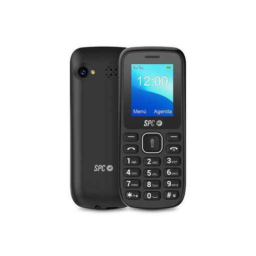 SPC Talk – Telefon mobil gratuit pentru utilizare ușoară, ecran de 1,8 inchi, baterie de 800 mAh, radio FM, SIM dual, lumină spate și cameră, culoare negru