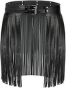 PLATEYTR Ladies Punk Fringes PU Leather Skirt Belt Tassel Bikini Club Party Belt for Women and Girls for Skirt Dress Jeans Trousers Carnival Party Costume（Black）