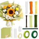 YAOZUP Pipe Cleaner Flowers, Craft Supplies with 200 Pieces Pipe Cleaner Colourful with 7 Colours, Sunflower Bouquet Pipe Cleaner Set, Chenille Wire 30cm, Pipe Cleaner for Wedding Gift Decorations