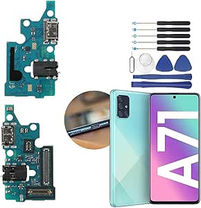 Conector Dock pentru priza de încărcare Samsung Galaxy A71 A715F cu cablu flexibil compatibil cu înlocuirea portului de încărcare USB tip C Galaxy A71 A715F