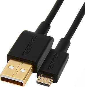 Amazon Basics 7T9MV4 cablu de conectare, USB 2.0, USB A plug la micro USB B plug (1 bucată), 1,8 m, negru