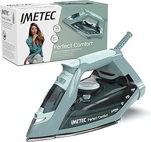 Imetec Perfect Comfort, fier de călcat cu abur, ușor, la îndemână, protecție anticalcar, impuls de abur 140 g, talpă din oțel inoxidabil, 2200 W, mâner ergonomic, tehnologie de economisire a energiei