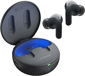 Căști Bluetooth in-ear LG TONE Free DT90Q cu sunet Dolby Atmos, tehnologie MERIDIAN, ANC (Active Noise Cancellation) și UVnano+, negru