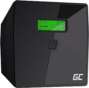 ( DEFECT ) Green Cell® UPS UPS UPS Sursă de alimentare neîntreruptibilă 1000VA (600W) cu protecție la supratensiune 230V Reglare interactivă a tensiunii de linie AVR Sistem UPS USB/RJ45 2X Schuko 2X IEC ieșiri Ecran LCD