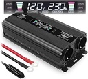 Yinleader convertor de tensiune 12V 230V 1500 W / 3000 W convertor de tensiune cu afișaj LCD USB