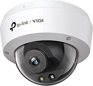 TP-Link VIGI C230 2.8mm Lens Smart Security Camera | 3 MP HD Full Colour Dome Network Camera | Built-in Microphone | IK10 Vandal Resistant | IP67 Waterproof | H.265+ | PoE/12V CCTV