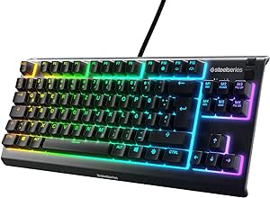 SteelSeries Apex 3 TKL - Tastatură de gaming RGB - Formă compactă tenkeyless - 8 zone de iluminare RGB - Layout german (QWERTZ)