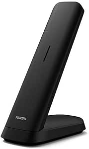 Philips M4701B/12 Telefon DECT fără fir, 4,6 cm (4,6 inch), ecran LCD, iluminare din spate, agendă 50 de cifre, difuzor, butoane programabile, sunet HQ - Negru (compatibil: ES