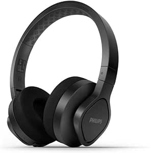 Philips TAA4216BK Căști sport Bluetooth fără fir pe ureche | Ușoare și durabile | Pernuțe lavabile pentru urechi | Protecție IP55 împotriva prafului și apei | Până la 35 de ore de redare | Negru