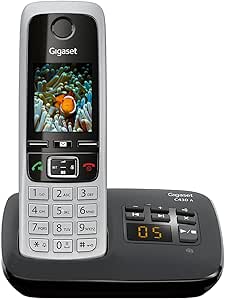 Gigaset C430A - Telefon DECT fără fir cu robot telefonic și funcție mâini libere, combinat clasic cu ecran color TFT, negru-argintiu