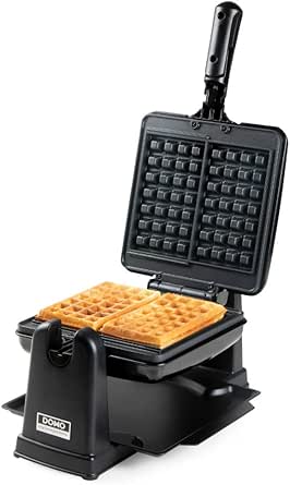 DOMO DO9224W Waffle iron indicator luminos, pliabil, strat antiaderent negru