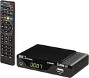 Receptor EMOS DVB-T2 HD H.265 HEVC cu conexiune USB, HDMI, SCART și coaxială, telecomandă și senzor infraroșu, PVR, media player și funcție EPG, 1080p