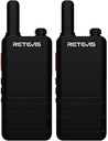 Retevis RT622P Walkie Talkie, 1620mAh PMR446 Handheld Radio, USB-C reîncărcabilă, Shop VOX Handsfree Cycling, Ultra-Thin Radio Pro pentru familie (2 bucăți, negru)