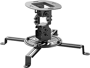 suport de tavan conecto pentru proiector, înclinabil (+/-15°), pivotant 360°, rotativ 360°, distanță tavan 15cm, sarcină max. 13.5kg, interval de montare universal 5.4-32 cm, negru SA-CC50280-B