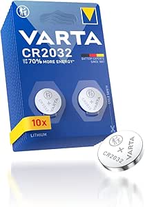 Baterii VARTA CR2032, Lithium Coin, 3V, ambalaj securizat pentru copii, pentru dispozitive electronice mici - chei auto, telecomenzi, cântare (pachet de 20)