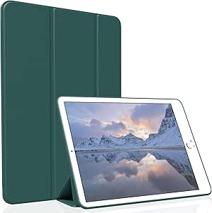 Figair Caz pentru iPad Air 2 (2014 Model), Soft TPU spate Ultra Thin Lightweight Smart caz de protecție, Auto Sleep / Wake caz pentru iPad Air 2-a generație A1566 / A1567, Dark Green