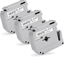 3x MarkField compatibil Brother M-K231 12mm bandă de etichete pentru MK-231s M-K231s MK231SBZ benzi de etichete, compatibil pentru Brother PT-90 PT-M95 PT-80 PT-100 PT-110 PT-65 PT-70, negru pe alb