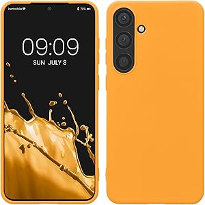 kwmobile caz compatibil cu Samsung Galaxy S24 Plus caz - TPU silicon telefon mobil caz moale subțire - caz șoc-absorbant flexibil - încărcare wireless - Fruity Orange