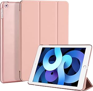 4UBonLife Caz pentru iPad 9.7 inch 6th/5th Generation 2018 2017, Slim Lightweight Hard Protective Case Translucent Matt Back Cover pentru iPad 5/6, Rose Gold