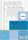 BIND B250823 Inserție calendar pentru calendar săptămânal A5, inserție cronometru pentru anul calendaristic 2023, 1 săptămână / 2 pagini, calendar de programări cu sistem, calendar pentru planificator cu sistem de legare și planificator de timp standard