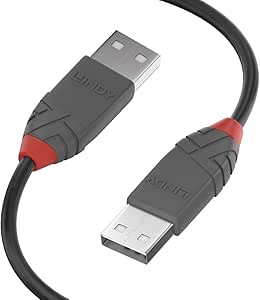 LINDY Cablu USB USB 2.0 USB-A male, USB-A male 0.50m negru, gri 36691