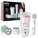 Braun Silk-épil 9 Beauty Set, epilator pentru femei, epilare, epilator facial FaceSpa, accesorii pentru aparat de ras, exfoliere, curățare, geantă, cadou de Ziua Mamei, 9-995, alb/flamingo