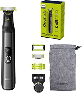 Philips OneBlade Pro 360 Face & Body, pentru tuns, coafat și bărbierit, inclusiv 2 lame originale, accesoriu de precizie și 2 accesorii de tuns (model QP6551/30)