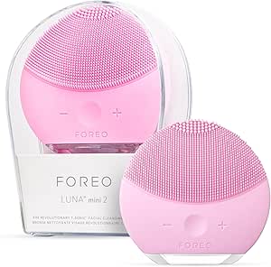 ( NU PORNESTE ) FOREO LUNA mini 2 Perie de curățare facială | Călătorie | Masaj facial electric | Toate tipurile de piele Ultra-Higienic Skincare | Curățare facială ușoară | Cleanser facial electric din silicon