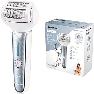 Panasonic epilator ES-EL2A-A503, epilator pentru femei, umed și uscat, cu lumină (LED), accesorii extensibile, albastru