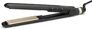 BaByliss ST089E Placă de netezit cu strat ceramic, multi-tensiune, covor rezistent la căldură, 2 temperaturi, negru