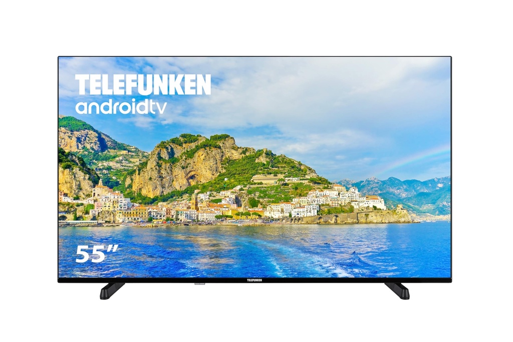 Telefunken 55DTUA724 - Android TV 55 inch 4K Ultra HD, design fără cadru, HDR10, Dolby Vision, Bluetooth, Chromecast integrat, compatibil cu Google Assistant, Dolby AtmosTelefunken 55DTUA724 - Android TV 55 inch 4K Ultra HD, design fără cadru, HDR10, Dolby Vision, Bluetooth, Chromecast integrat, compatibil cu Google Assistant, Dolby Atmos