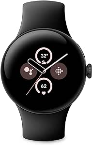 Google Pixel Watch 2 - cele mai bune de la Google și Fitbit - măsurarea ritmului cardiac, gestionarea stresului, funcții de securitate - Android - carcasă din aluminiu negru mat - curea sport din obsidian - LTE