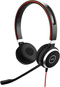 Căști stereo Jabra Evolve 40 UC - Căști pentru comunicații unificate pentru telefoane soft VoIP cu anulare pasivă a zgomotului - mufă de 3,5 mm - negru