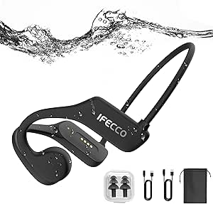 IFECCO Bone Sonic Căști de înot - IP68 Waterproof Underwater Căști de înot, Bone Sonic Headset Bluetooth 5.3 cu 32G Mp3, Open Ear Wireless Sports Headphones