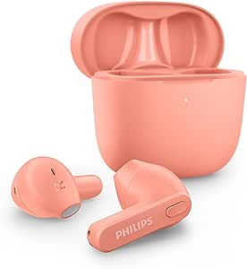 PHILIPS Căști Bluetooth Căști Bluetooth Căști Bluetooth, rezistente la transpirație, 18 ore de redare, microfon integrat, cutie de încărcare subțire, TAT2236PK/00, roz