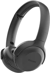 Căști Philips Audio UH202BK/00 Bluetooth pentru urechi (fără fir, baterie de 15 ore, pernuțe moi pentru urechi, microfon, pliabile) Negru TAUH202BK/00 One Size