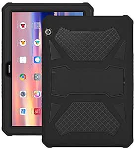 Eastcoo Carcasă de protecție pentru Huawei MediaPad T5 10, 3 straturi de TPU moale, rezistent și dur PC Stand Shockproof Proof Hybrid Heavy Duty Silicon caz pentru copii (negru)