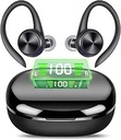 SIYECAO Căști Bluetooth, căști fără fir în ureche cu microfon, căști Bluetooth Sport, sunet stereo HiFi, încărcare rapidă USB-C, anulare zgomot, IPX7 rezistent la apă, 48H Playtime