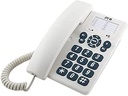 SPC Original - Telefon de birou sau de perete, cu butoane mari, ușor de utilizat, 3 memorii directe, volum foarte ridicat al soneriei, reapelare, culoare albă