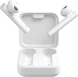 MusTech Renovated Mi True Wireless Earphones 2 Basic, căști fără fir, anulare a zgomotului cu microfon dublu, compatibile cu iOS și Android, alb