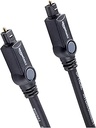 Amazon Basics Cablu audio digital optic Toslink, pentru televizoare, 1 m, negru