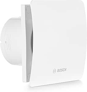 Ventilator pentru baie Bosch Ventilator 1500 DH cu diametrul de 100 mm, cu senzor de umiditate și timp de funcționare reglabil pentru montare pe perete, inclusiv șuruburi și dopuri de perete, alb