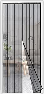 Sekey magnetic fly ecran balcon ușă fără foraj, ușă cortina fly ecran ușă glisantă, insecte ecran cortina ușă de asamblare ușoară 150x240cm, negru